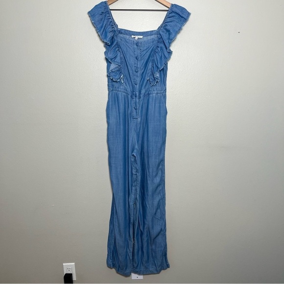 Current Air Anthropologie Women Jumpsuit‎ Small Ruffle Wide Leg Palazzo Casual - Picture 3 of 11